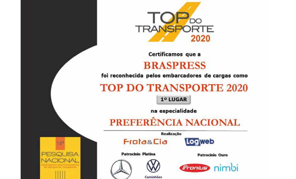Braspress é Top do Transporte